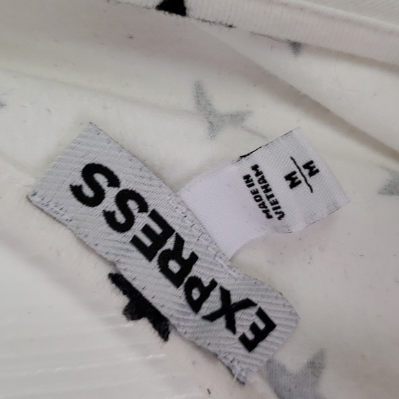 Express white and black star peplum tank,  Size medium - Picture 2 of 3